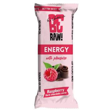 BE RAW! Baton malinowy w gorzkiej czekoladzie