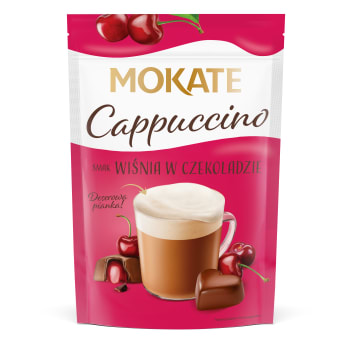 MOKATE Cappuccino o smaku wiśni w czekoladzie