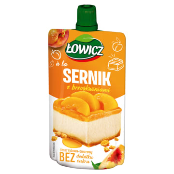 ŁOWICZ Deser ryżowo-owocowy a'la sernik z brzoskwiniami
