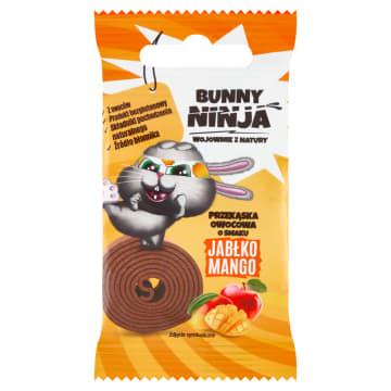 Ninja bunny Przekąska owocowa o smaku jabłko-mango bezglutenowa