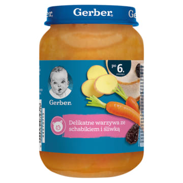 GERBER OBIADEK Schabik ze śliwką w warzywach dla niemowląt po 6 miesiącu