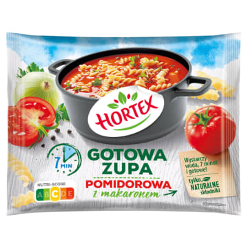 Gotowa zupa pomidorowa z makaronem
