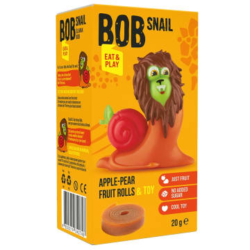 BOBSNAIL Przekąska o smaku jabłko-gruszka z zabawką