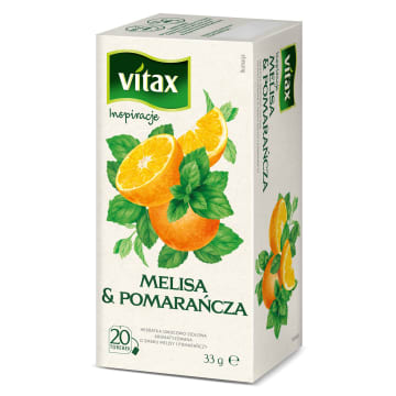 VITAX Inspiracje Herbata owocowo-ziołowa o smaku melisy i pomarańczy 20 torebek ex.