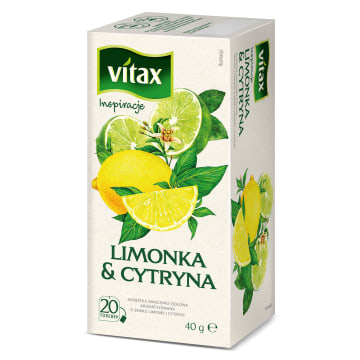 VITAX Inspiracje Herbata owocowo-ziołowa o smaku limonki i cytryny 20 torebek ex.