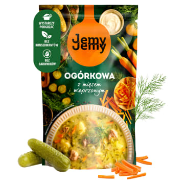 Zupa ogórkowa z mięsem wieprzowym