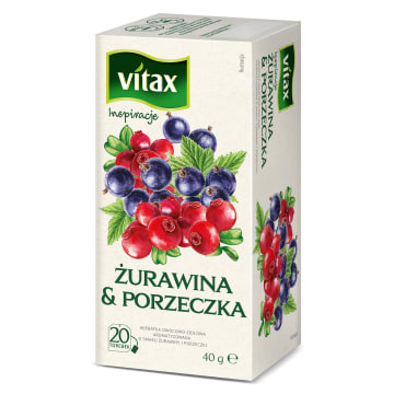 VITAX Inspiracje Herbata owocowo-ziołowa o smaku żurawiny i porzeczki 20 torebek ex.