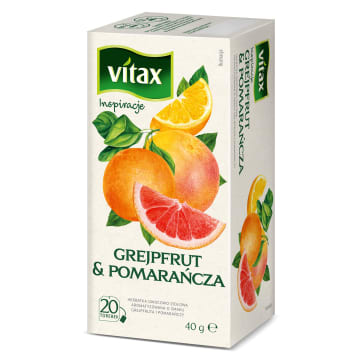 VITAX Inspiracje Herbata owocowo-ziołowa o smaku grejpfruta i pomarańczy 20 torebek ex.