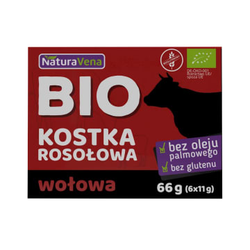 NATURAVENA Kostka rosołowa wołowa (6 szt.) bezglutenowa BIO