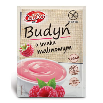 Budyń o smaku malinowym (bez cukru) bezglutenowy