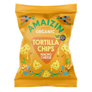 AMAIZIN Chipsy nachos kukurydziane o smaku serowym bezglutenowe BIO