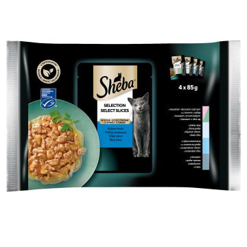 SHEBA Selection in Sauce Pokarm dla kotów - Smaki Rybne (4 saszetki)