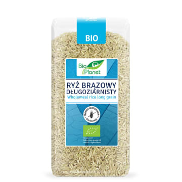 BIO PLANET Ryż brązowy długoziarnisty bezglutenowy BIO