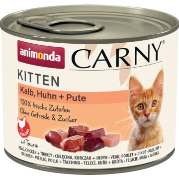ANIMONDA Carny Kitten Mokry pokarm dla kociąt z cielęciną kurczakiem i indykiem puszka