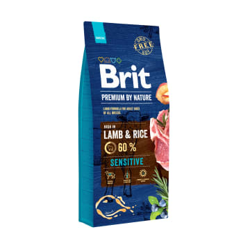 BRIT Premium By Nature Suchy pokarm dla psów wszystkich ras z wrażliwym układem pokarmowym z jagnięciną i ryżem