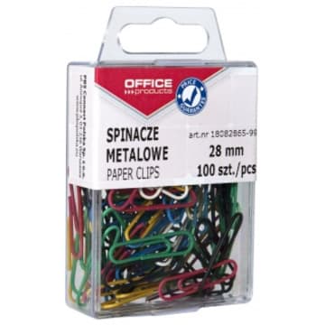Spinacze kolorowe w pudełku 100 szt. mix kolorów