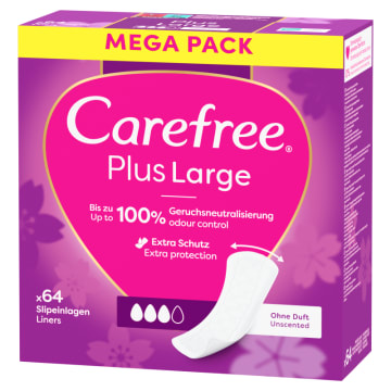 CAREFREE PLUS Wkładki higieniczne Large 64 szt.