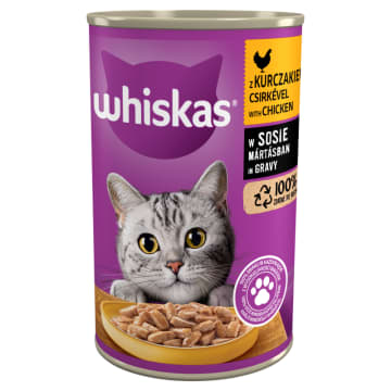 WHISKAS 1+ Pokarm dla Kotów z Kurczakiem w Sosie - Puszka