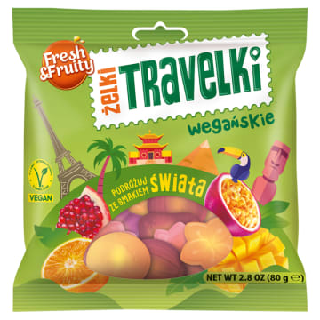 WAWEL Fresh&Fruity Żelki Travelki smaki świata wegańskie