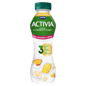 Jogurt bez dodatku cukru ananas brzoskwinia banan