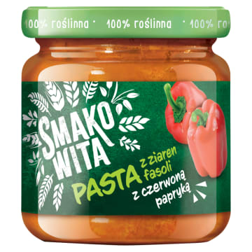 Pasta z ziaren fasoli z czerwoną papryką