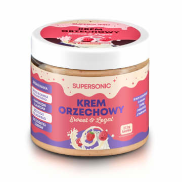 SUPERSONIC Krem orzechowy o smaku białej czekolady z malinami