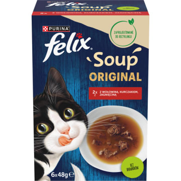 FELIX® Soup Uzupełniająca karma dla kota - zestaw zup (6 x 48 g)