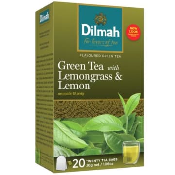 DILMAH Herbata zielona z trawą cytrynową i cytryną 20 torebek ex.