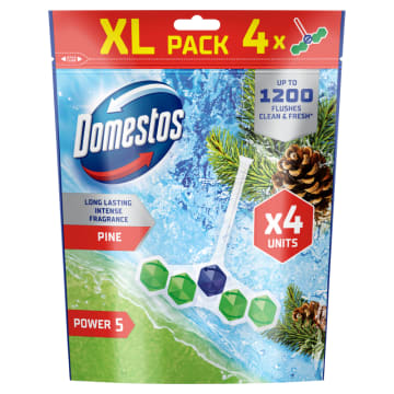 DOMESTOS Power 5 Zawieszka do WC - Pine 4x50g