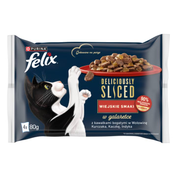 FELIX® Deliciously Sliced Wiejskie Smaki Mokra karma dla kota (4 x 80 g)
