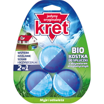 KRET Kostka do WC z aktywatorem enzymatycznym 3x50g
