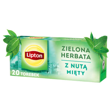 LIPTON Herbata zielona z nutą mięty 20 torebek