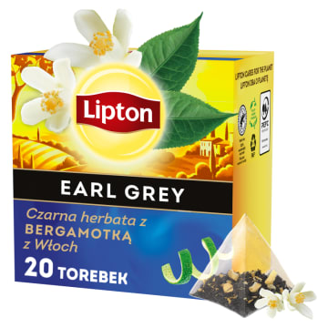 LIPTON Herbata czarna z bergamotką z Włoch 20 piramidek