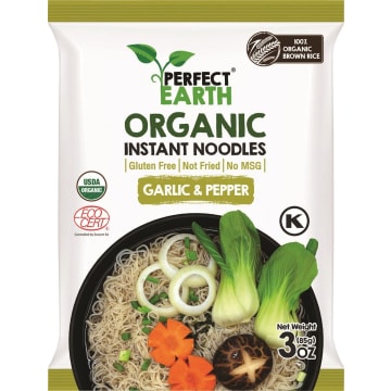 PERFECT EARTH Zupa instant czosnkowo-pieprzowa z makaronem ryżowym bezglutenowa BIO
