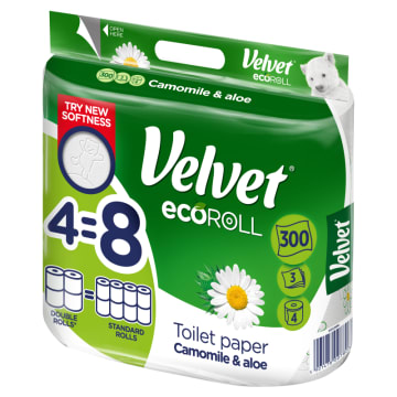 VELVET ECOroll Papier toaletowy z rumiankiem i aloesem 4 rolki