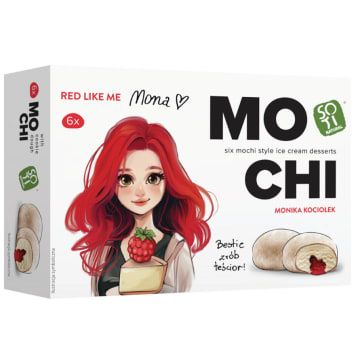 Mochi o smaku sernika z maliną i ciasteczkami
