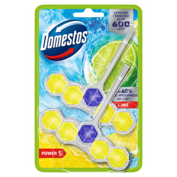 DOMESTOS Power 5 Zawieszka do WC - Lime 2x50g