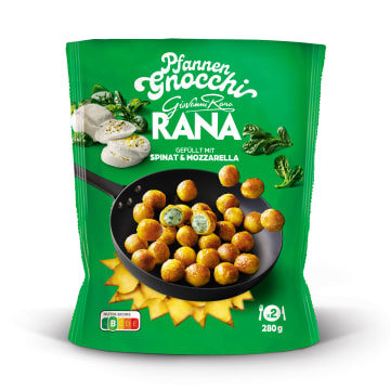 Gnocchi ziemniaczane (świeże) ze szpinakiem i mozarellą - na patelnię