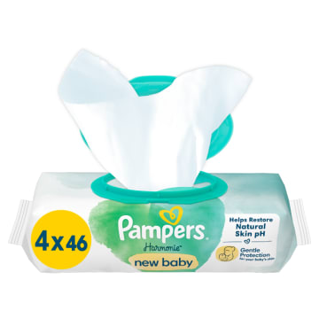 PAMPERS Harmonie Chusteczki nawilżane 4x46 szt.