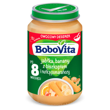 BOBOVITA Owoce i Zboża Jabłka i banany z delikatnym biszkoptem - po 8 miesiącu