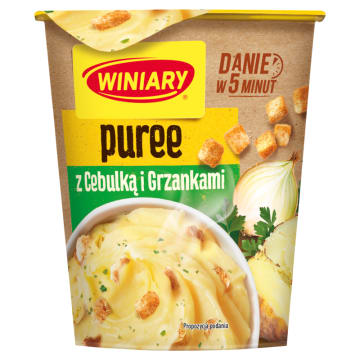 Puree ziemniaczane ze smażoną cebulką i grzankami