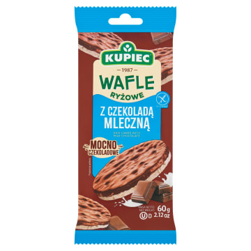 KUPIEC Wafle ryżowe z mleczną czekoladą (bezglutenowe)