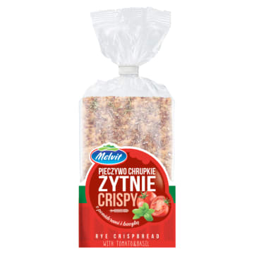 MELVIT Pieczywo chrupkie Crispy żytnie z pomidorami i bazylią