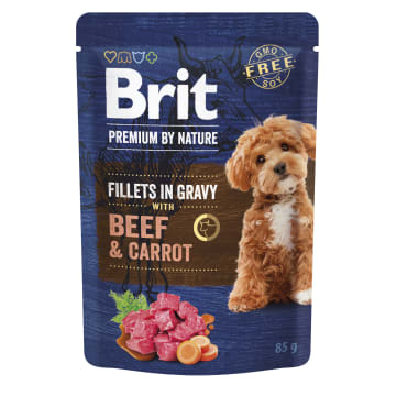 BRIT Premium By Nature Mokry pokarm dla dorosłych psów w saszetce - wołowina z marchewką