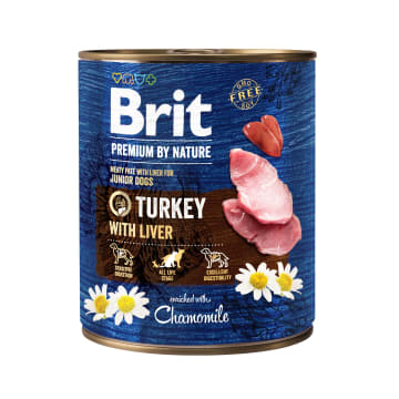 BRIT Premium By Nature Mokry pokarm dla dorosłych psów z indykiem i wątróbką puszka