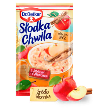 DR. OETKER Słodka Chwila Mleczny ryż z kawałkami jabłek i cynamonem