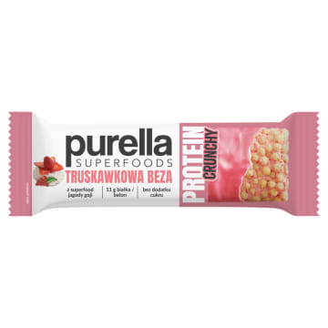 PURELLA SUPERFOODS Baton proteinowy beza truskawkowa