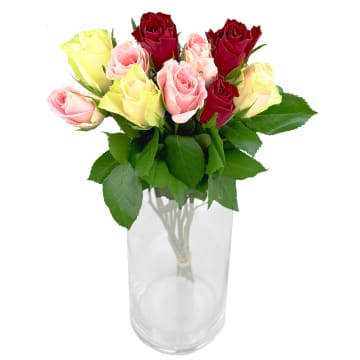 Mix Róż Chłodne kolory bukiet kwiatów x 10