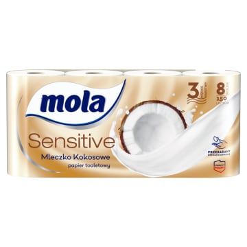 MOLA SENSITIVE Papier toaletowy Mleczko Kokosowe 8 rolek