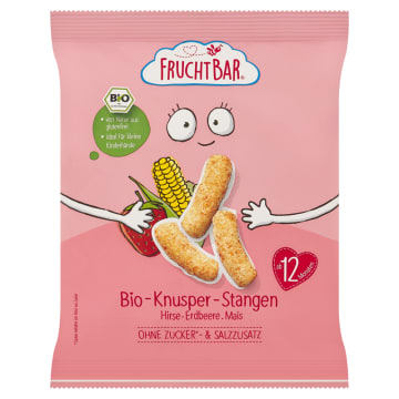 FRUCHTBAR Chrupki jaglano-kukurydziane truskawkowe po 12 miesiącu BIO